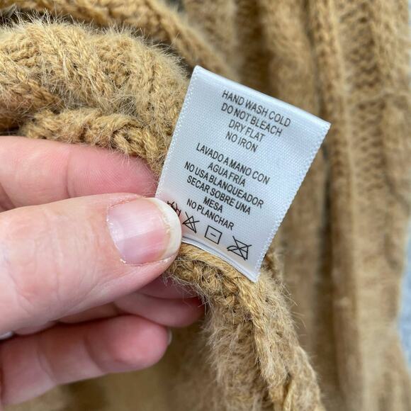 Soft Cable Knit Sweater Womens Small Oversized Tunic Fuzzy Fall Winter Warm Cozy - Picture 7 of 9